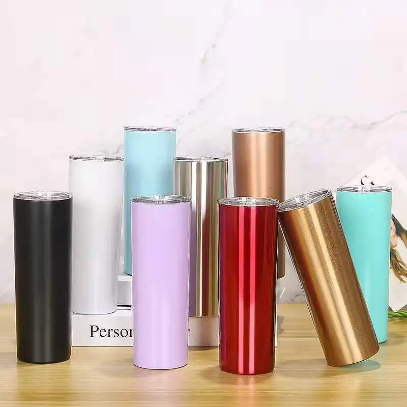 

20oz 30oz Sublimation stainless steel mugs drinking water vacuum insulated coffee cup tumbler blank white straight cups with lid, As picture