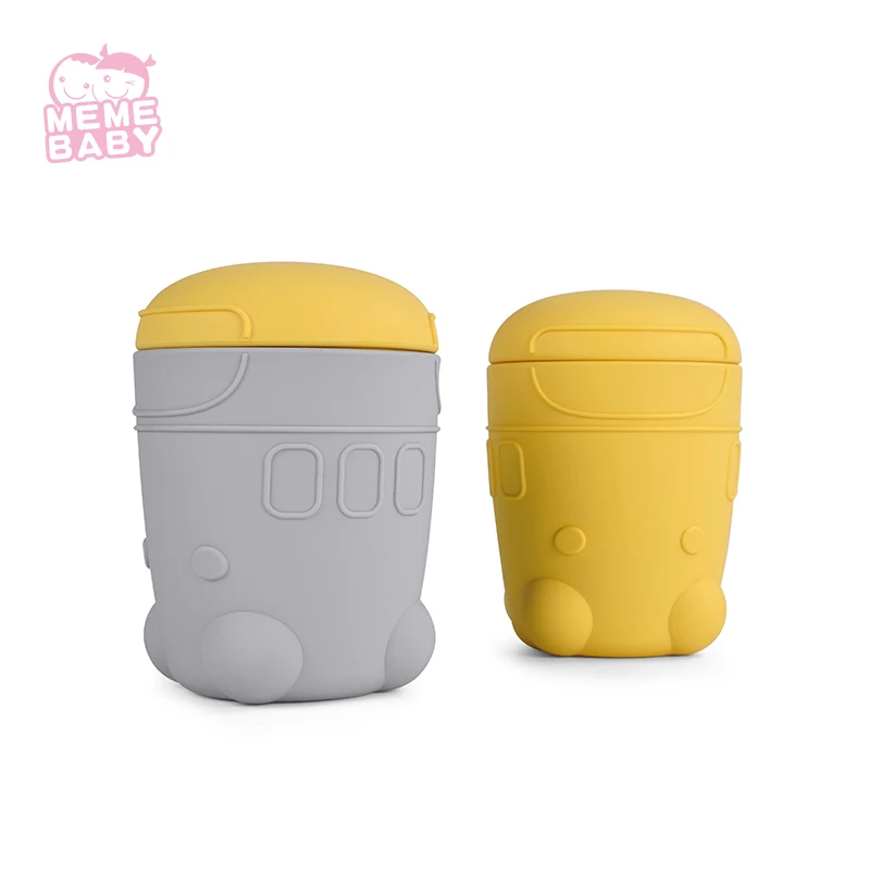 

2020 cute baby cups food grade silicone kids baby drinking car design cups, Customized