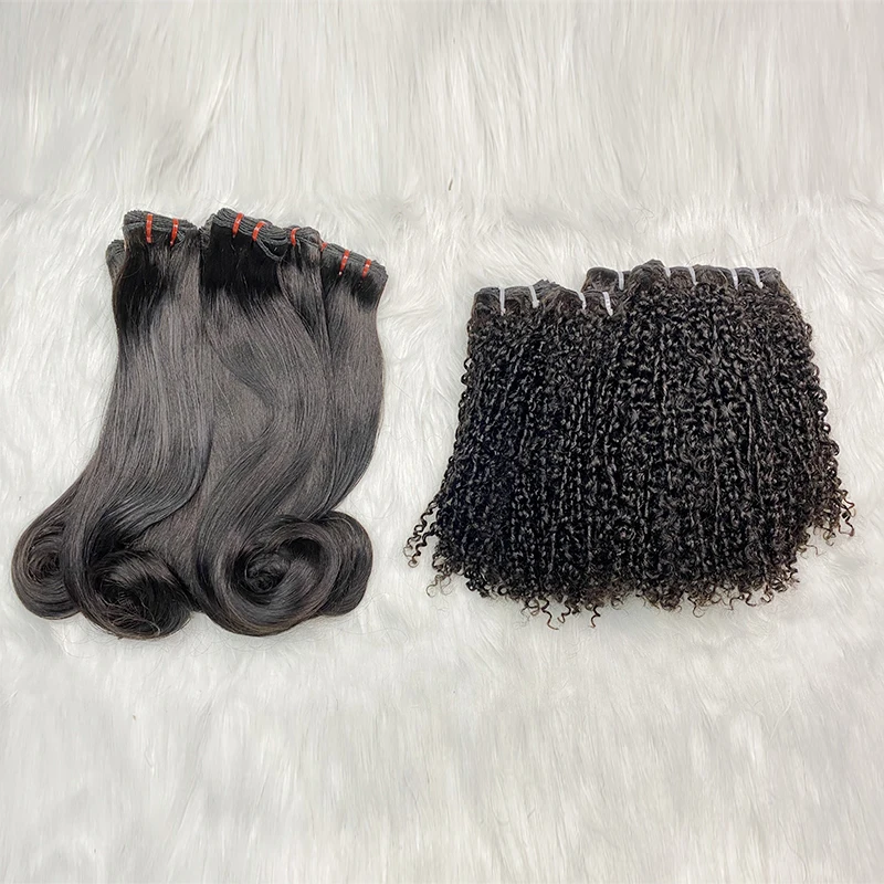 

super double drawn bouncy hair donor unprocessed virgin cuticle aligned hair vietnamese hair bouncy curly, Natural black color