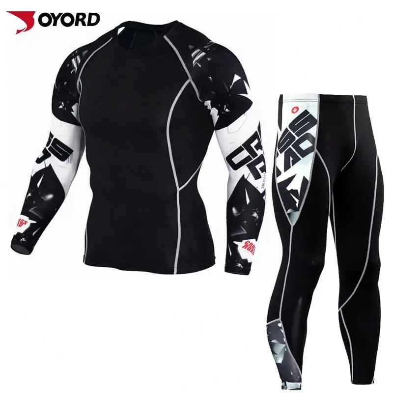 

Quick Dry Plus Size Compression Tight Shirts Pants Mens Athletic Sports Workout Clothing