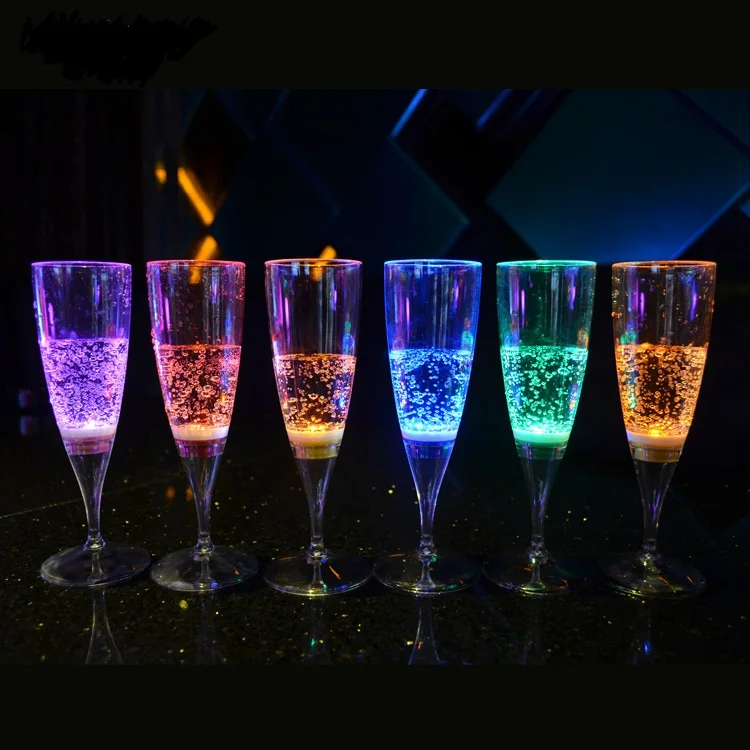 

Amazon Top Seller 2022 LED champagne Glasses glowing cups LED Wine Glasses