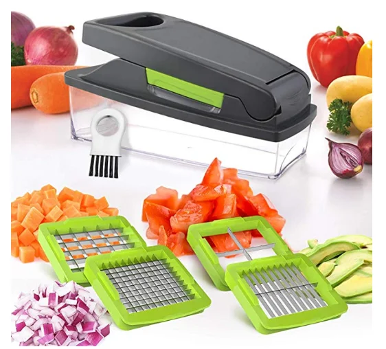 

Chopper 4 Blade Pro Series - Strongest - NO MORE TEARS 40% Heavier Duty Multi Vegetable-Fruit-Cheese-Onion Chopper-Dicer-Kitchen