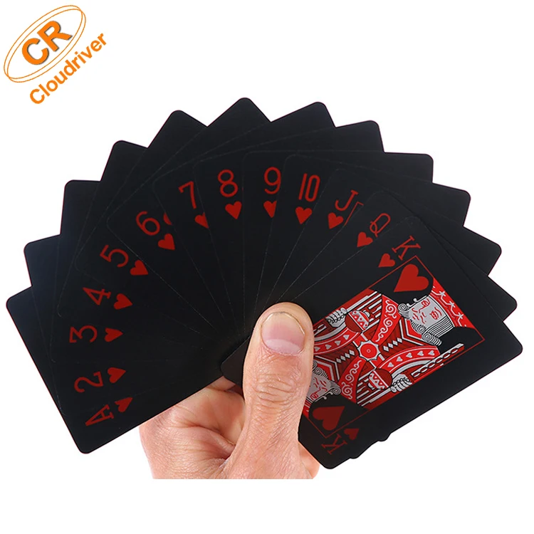 

High Quality Custom PVC Poker Cards Print regular Black Plastic Waterproof Playing Cards