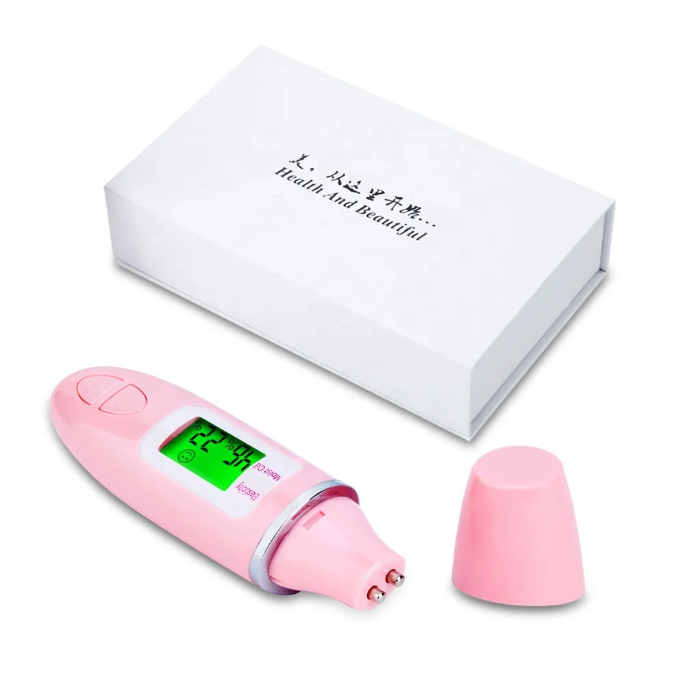 

Skin Moisture Detector Pen Multifunctional Skin Moisture Detector Body facial Moisture Oil Tester Skin Analysis With LCD Display, Pink
