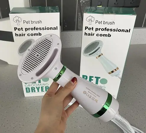 

Portable Beauty Electric Fast Dry hot air cat Comb Quiet Dryer for Small and Medium Dogs and Cats2 in 1 Pet Grooming Blower, White