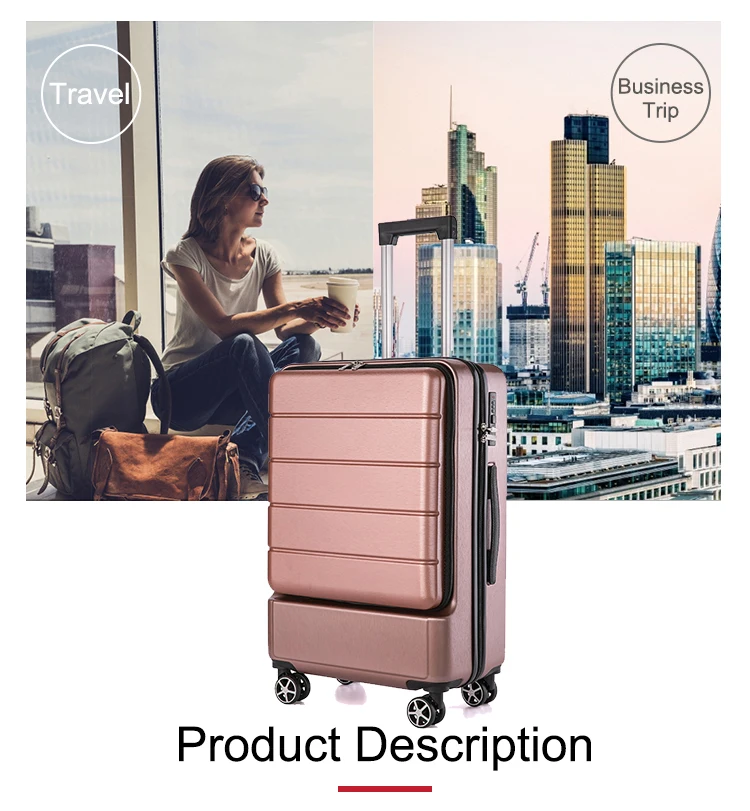 New Design Smart Luggage Suitcase With Front Open Computer Compartment