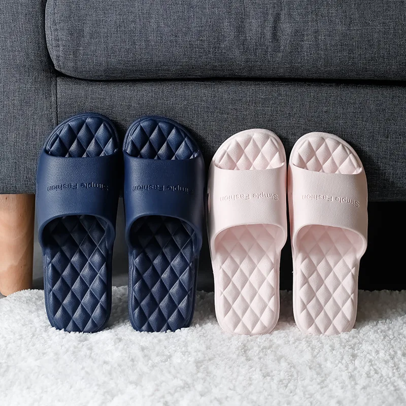 

2021 New Slippers Women Summer Thick Bottom Indoor Home Couples Home Bathroom Non-slip Soft Ins Tide To Wear Cool Slippers, White, light pink, light blue, light gray, sea blue, black