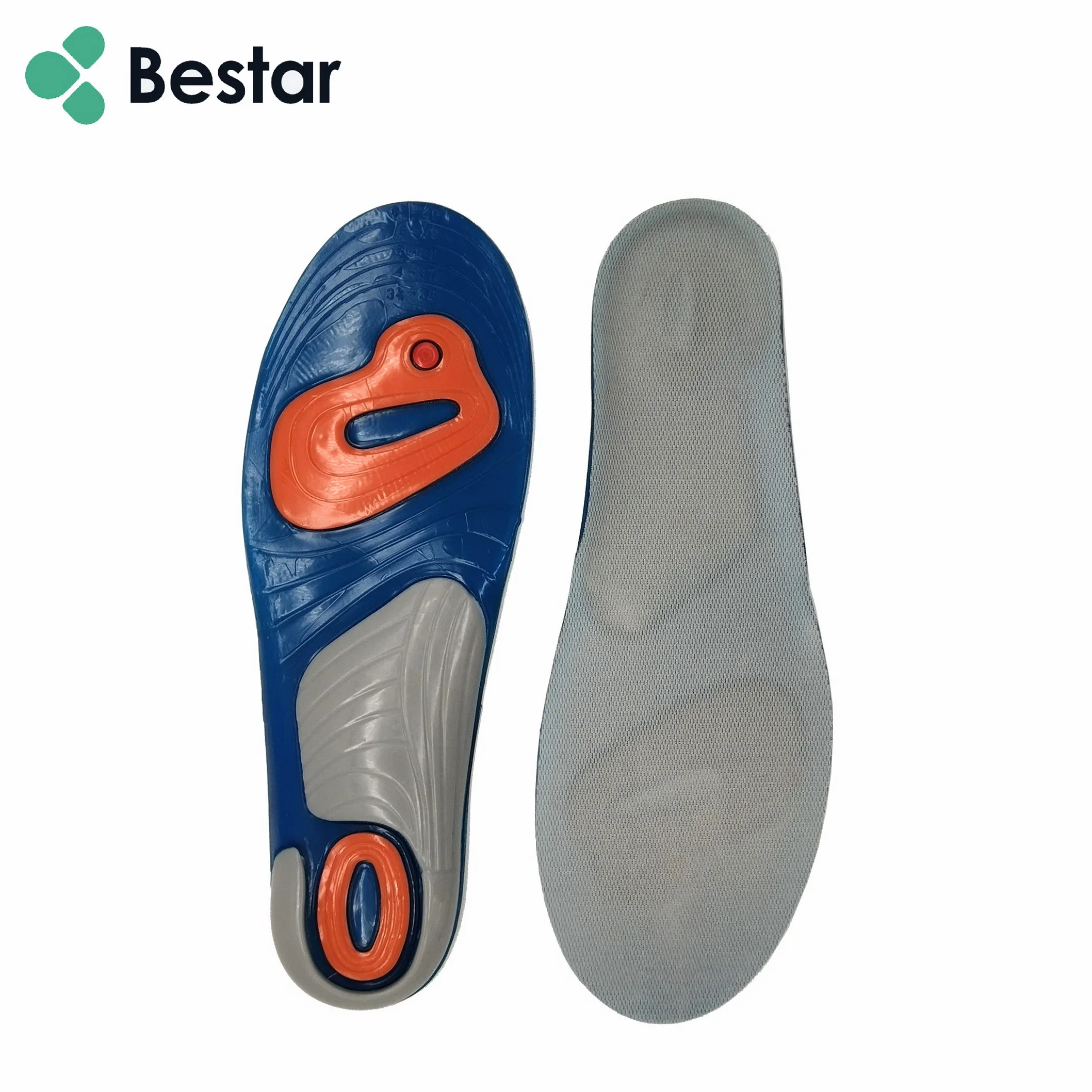 

breathable soft comfortable double color anti-skid sport shoe gel insole arch support flat feet insoles, Customized
