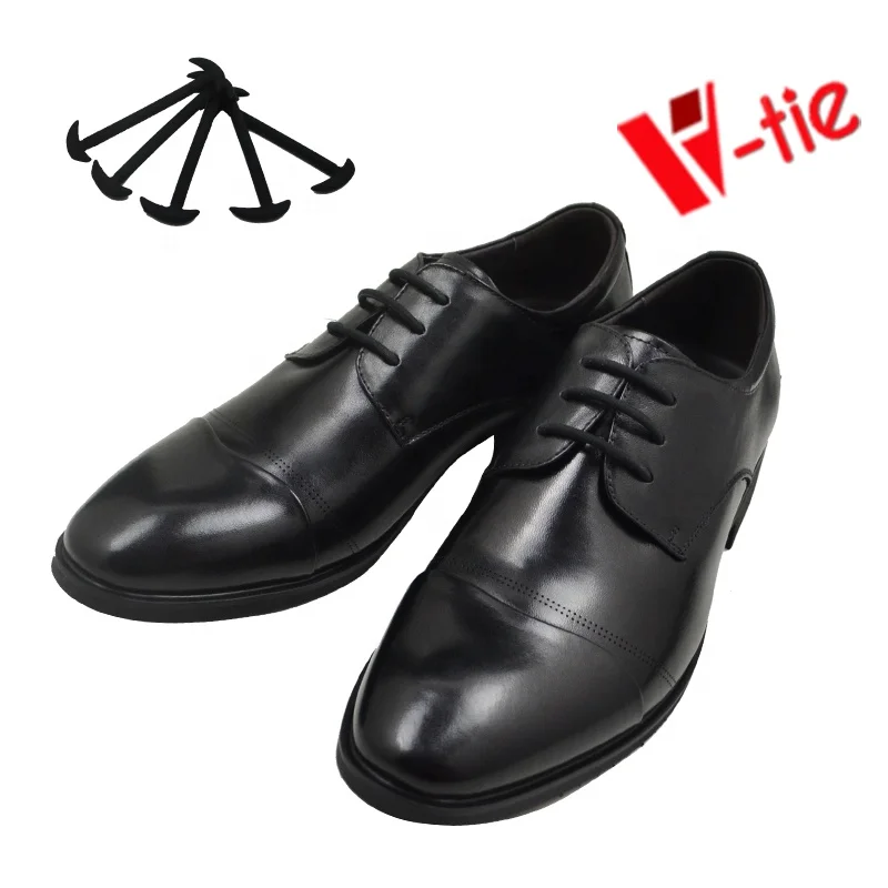 

2019 Hot product lazy shoelace round shoelace no tie shoelace for leather shoes for men, Black/white/brown