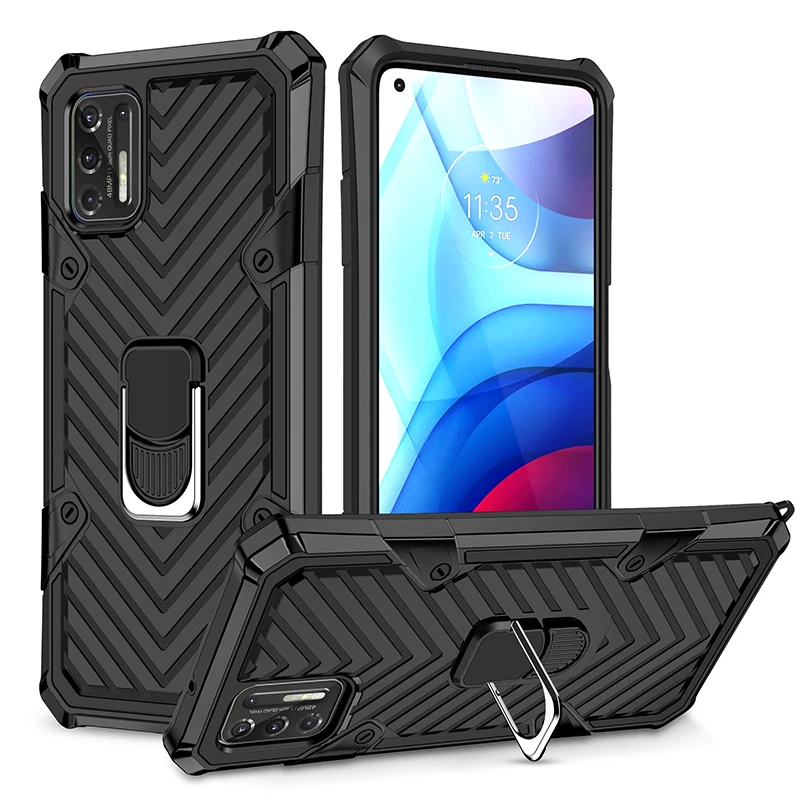

Ring Phone Case 2 IN 1 Kickstand Mobile Phone Case Cell Back Cover For Moto G Stylus Power 2021 Magnetic Ring Holder Back Cover