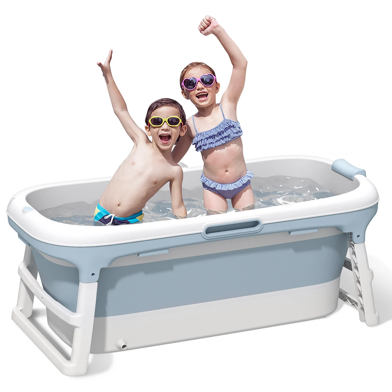 

Foldable 128cm Adult Folding Bathtub Europe Free Shipping Blue Pink Color With Lid Cover, Pin blue