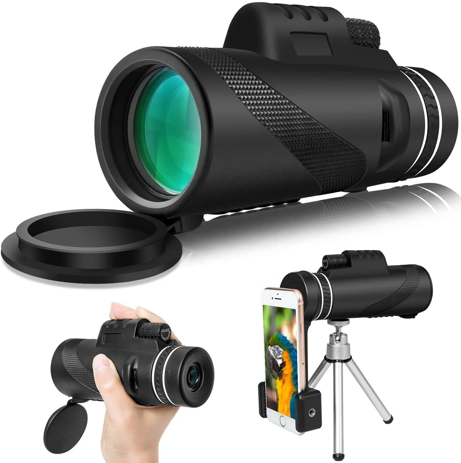 

Monocular Telescope High Power Monocular HD Monocular Zoom with Smartphone Holder & Tripod for Birds Watching Wildlife Living Co