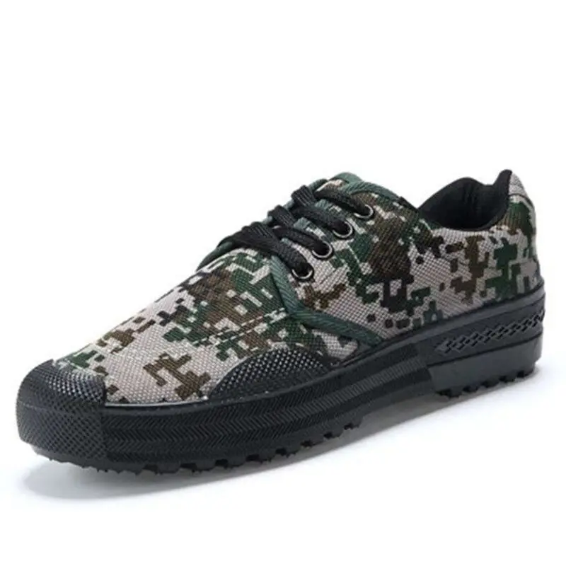 

Free Shipping Camouflage Canvas Army Training Shoes Men's Outdoor Hiking Shoes Non-slip Wear Resisting Rubber Labor Shoe