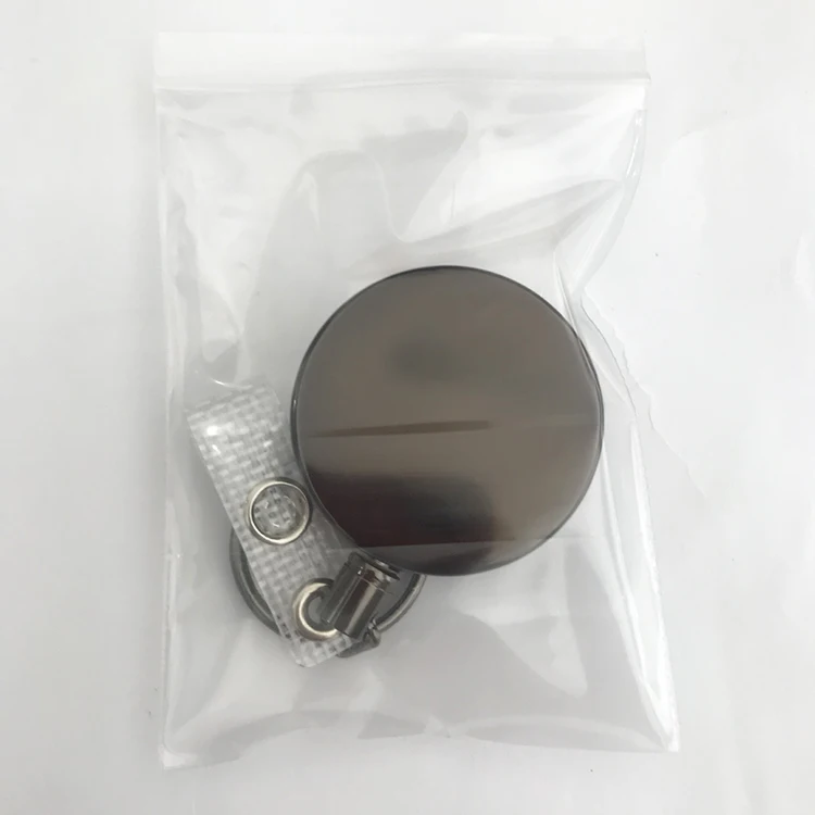 
Custom metal retractable id card badge holder reel with belt clip key ring 