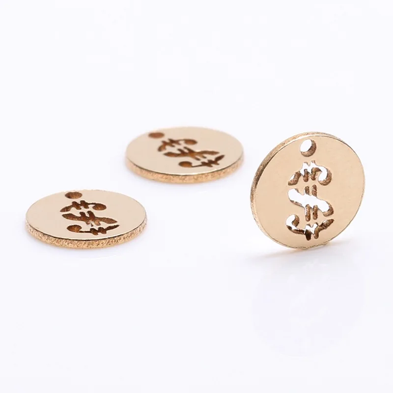 Non Tarnish Gold Filled US Dollar Charms for Permanent Jewelry Making Findings