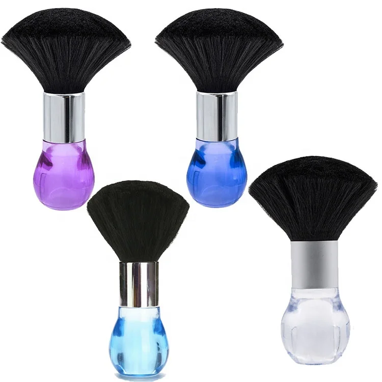 

Soft plastic handle Neck Face Duster Beard Brushes Barber Hair Cleaning brush Salon Cutting Hairdressing Styling Makeup Tools, White,deep blue,blue,violet