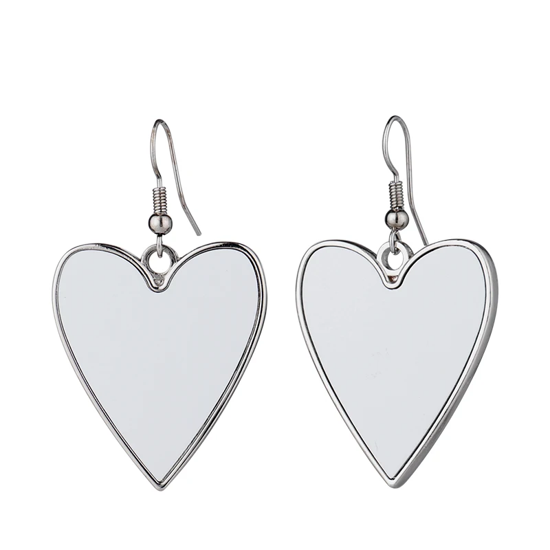 

Custom Design Heart Shape Diy Sublimation Earring Blanks For Women, White