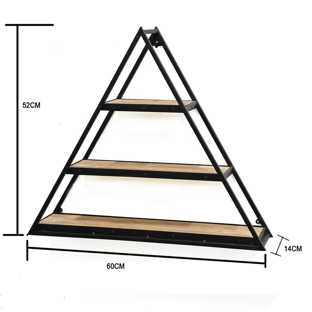 木金属黑色小装饰三角形浮动货架