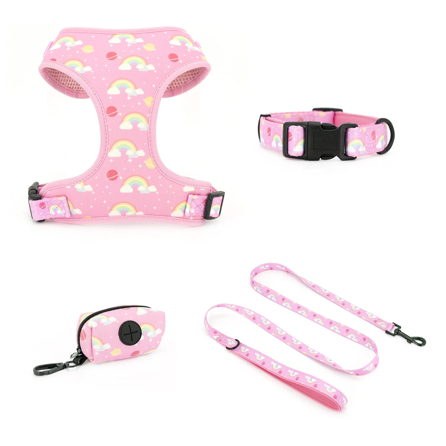 

2021 Pet Supplies Custom Dog Harness Set Sublimation No Pull Dog Harness Training Collar And Leash Dog Accessories