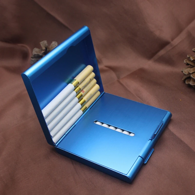Creative cigarette case men/women Aluminum Double layer smoking case metal tobacco box