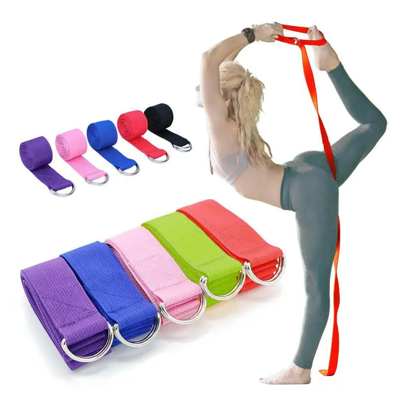 

Yoga Elastic Strap Multi-Colors D-Ring Belt Exercise Gym Rope Waist Leg Resistance Assist Fitness Training Tools