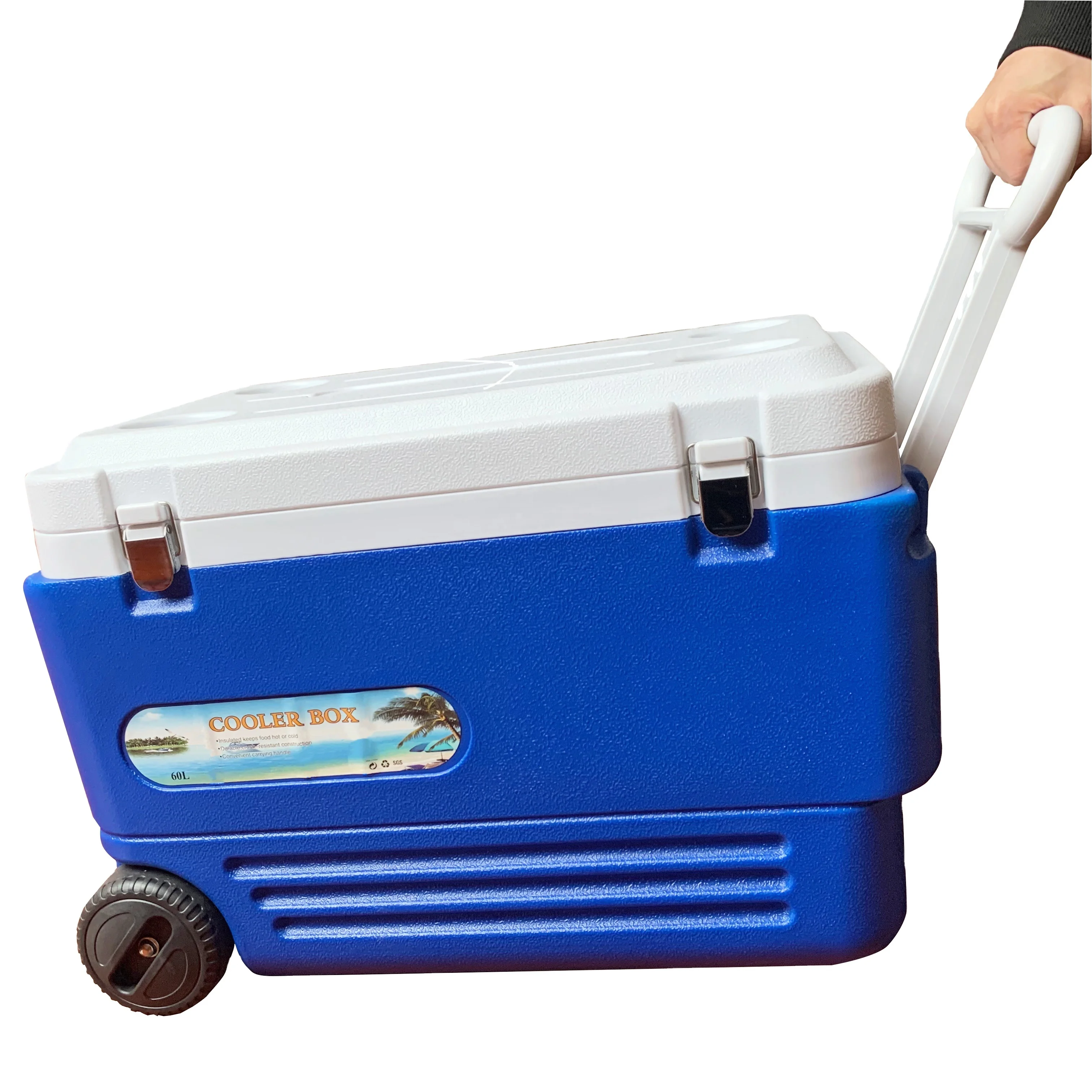 

80L/90L/95L Large volume cans use trollry ice chest cooler box and cool box with wheel