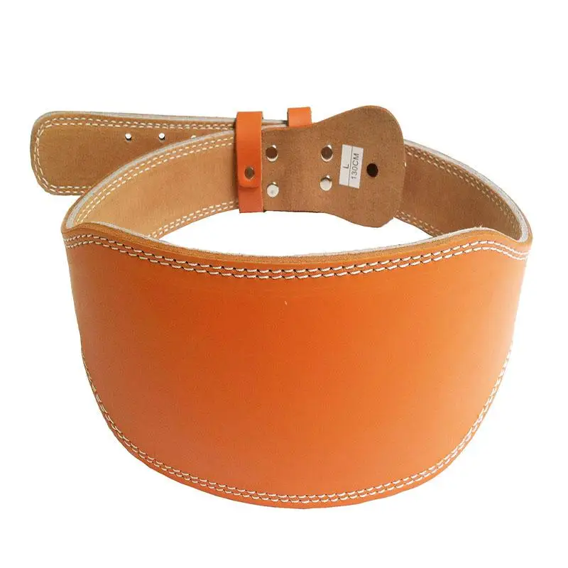 2026 Cowhide Leather Powerlifting Weight Lifting Dip Belt Fitness Gym Adjustable Metal Buckle Squat Padded Lumber Lower Back