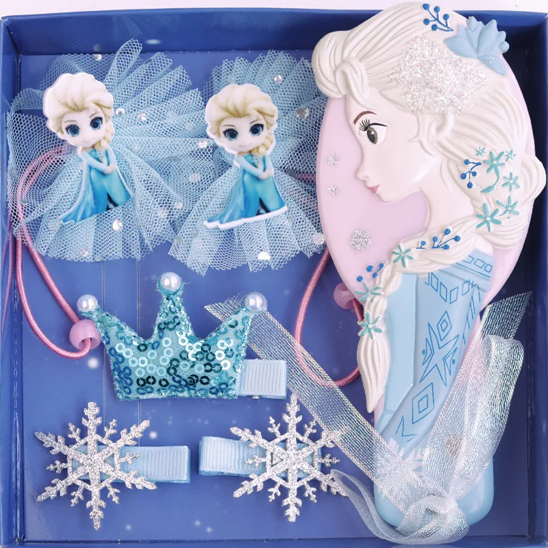 

Snow and Ice Elsa princess Girls hair accessories gift set hairpin hair rope princess comb set for girls kids, As the picture or customized color accepted