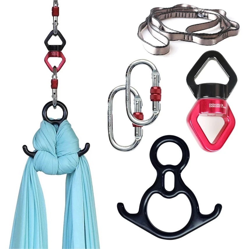 

PRIOR FITNESS Hardware for dance set Yoga Accessories Flying Aerial Silks and Antigravity Hammock Swing Swivel Climbing