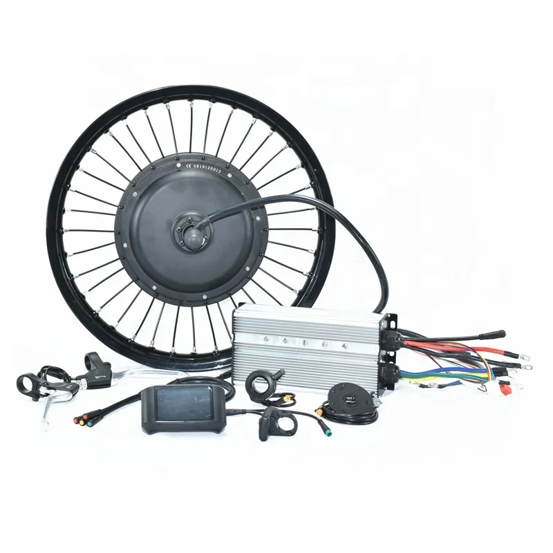 

Chinese factory motor 72v 5000w electric bike conversion kit, Black