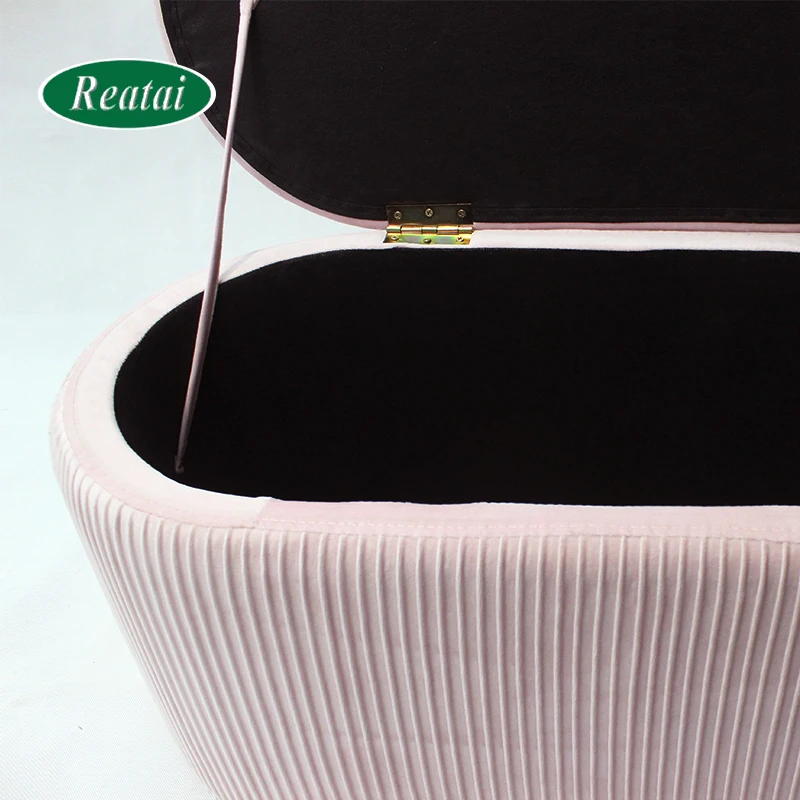 Reatai-muebles Para El Hogar,Banco De Asiento De Terciopelo Rosa,Banco