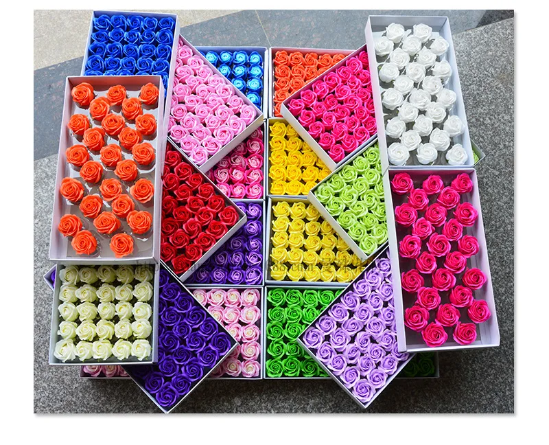 

Hot Selling Rose Soap 50 pcs in Box Rose Soap Soap Flower Gift