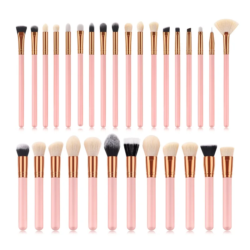 

32Pcs la.girl Hot Selling pink vegan makeup brush set professional freeshiping docolor eye shadow brush custom logo, Black