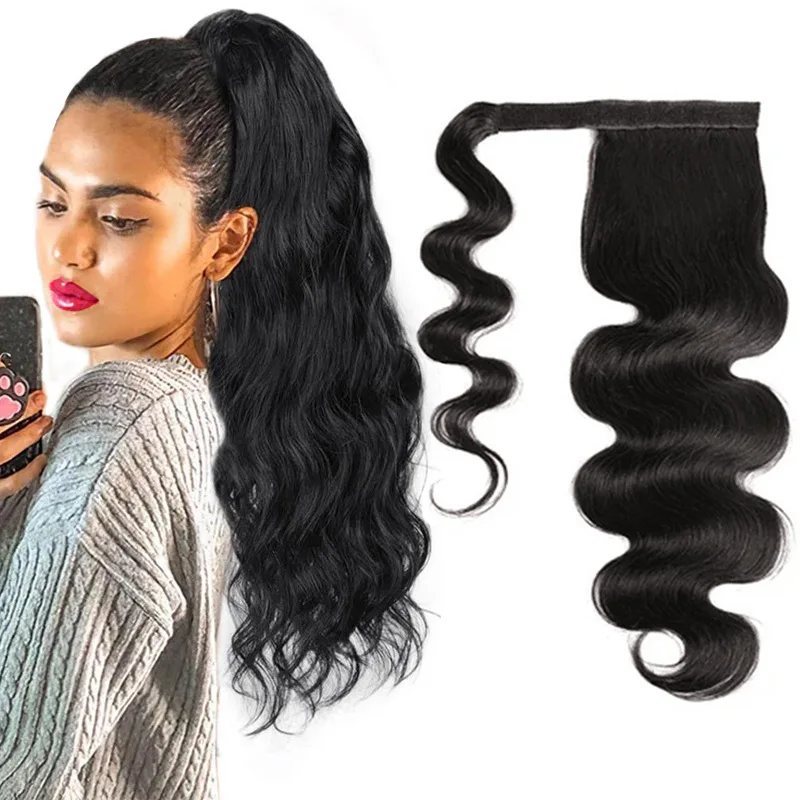 

Factory wholesale Hot sale Unprocessed Raw Ponytail Natural Hair Curly Human Ponytail Hair Extensions Paste ponytails