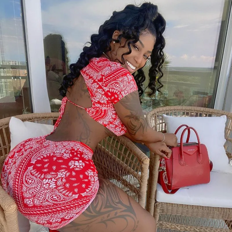 

womens summer casual crop top two piece bohemia sexy shorts sets short sleeve t-shirt new arrivals