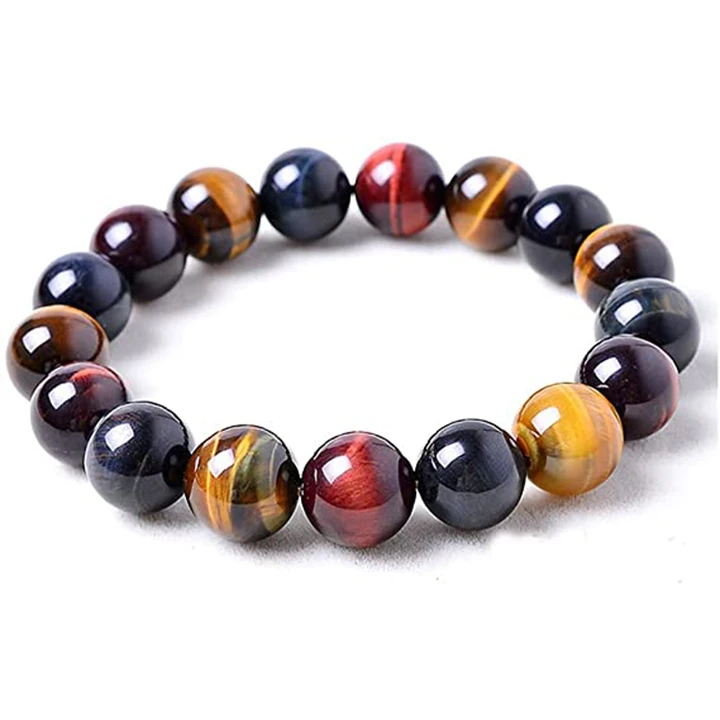 

6mm-18mm Tiger Eye Chakra Bracelet Yoga Meditation Triple Protection Bracelet Relax Anxiety Natural Stone Bracelets