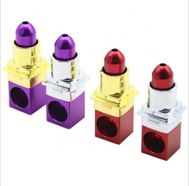 

Metal Lipstick Smoking Pipe Decorative, As shown