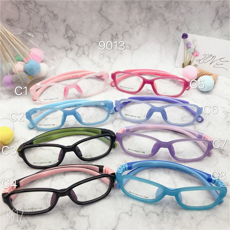 

New Silicon TR90 Rubber flexible Kids spectacles blue light blocking glasses anti Children Optical Frames