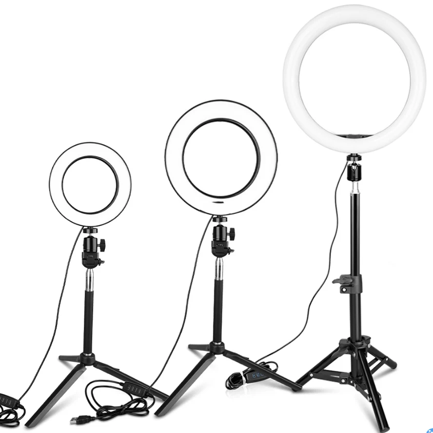 

Selfie Ring Light Dimmable Led Camera Beauty Ring Light for YouTube TikTok Photography Live Stream Makeup, Black