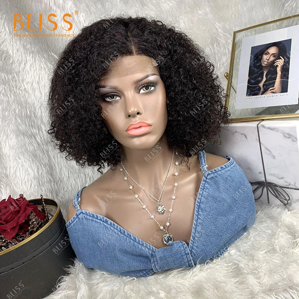 

Bliss 4x4 Lace Closure Short Afro Curly Wigs Wholesale Afro Kinky Curly Wigs Afro Brazilian Human Hair Wigs For Black Women