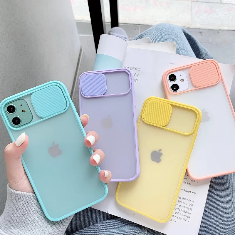 

Camera Lens Protection Phone Cases For iPhone 12 Mini 11 Pro XS Max 8 7 6 6S Plus X XR SE 2020 12Pro Candy Color Matte PC Cover