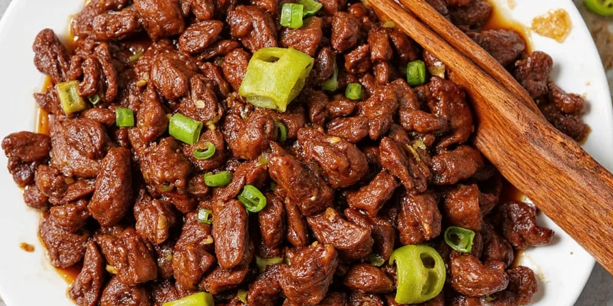 Stir-frying szechuan beef