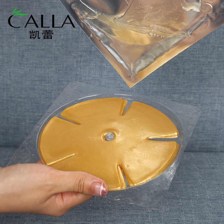 
High Quality Gold Beauty Anti-wrinkle Hyaluronic Acid Hydrogel Collagen Crystal Chest Firming Sheet Korea Silicone Breast Mask 