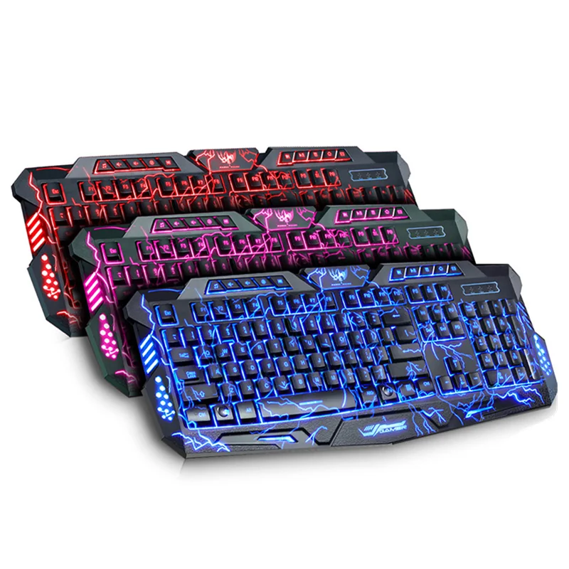 

3 color Professional LED Backlight game gaming keyboard USB Wired Type for gamer