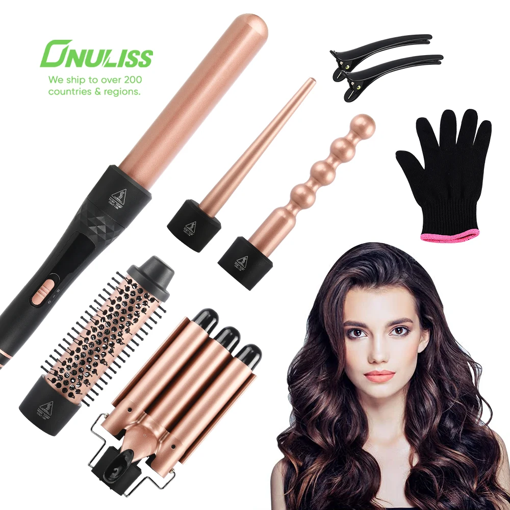 

Hair Styler Straightener Automatic 5 in 1 Waver Hair Curler Detachable Curling Iron