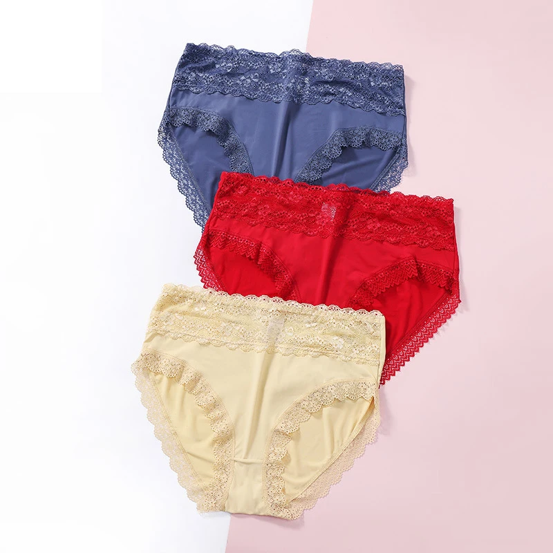 

Wholesale OEM Sexy Briefs Ladies Soft Intimates Women Lace Seamless Panties Underwear