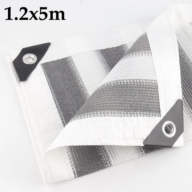 

1.2x5m (3.9ftx16.4ft) 80% Shading Grey White Stripe HDPE Camping Awning Net Outdoor Sun Shading Net Camping Awning Net