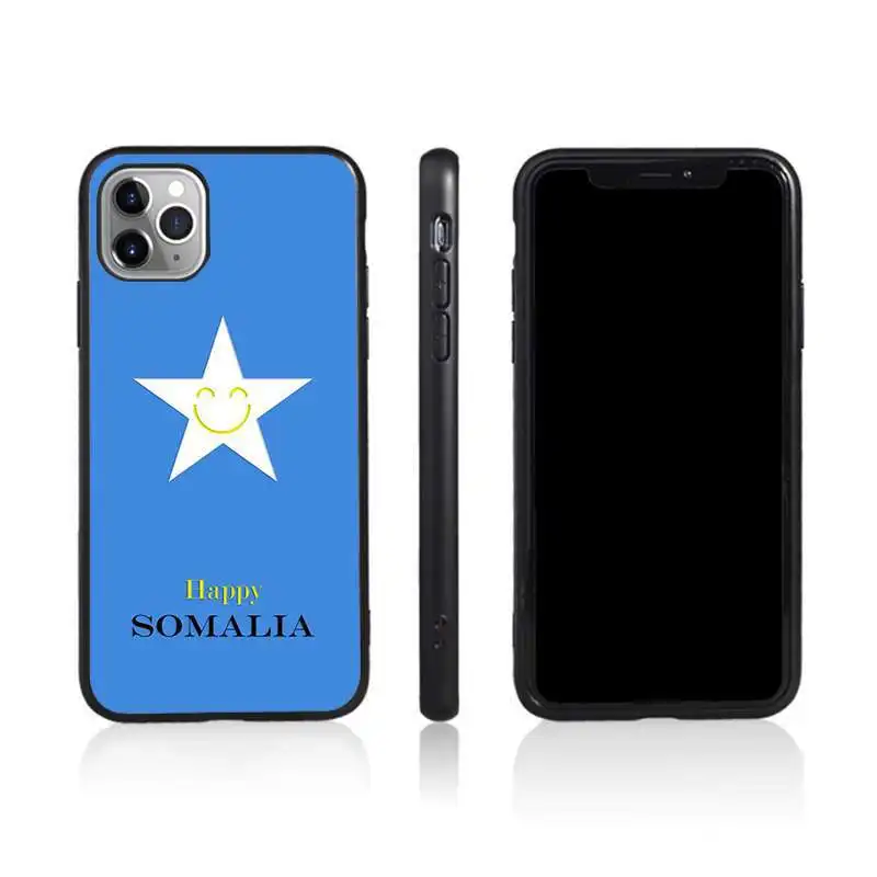 

Fashion Somalia Flag tpu case phone cover for iphone 12, Black