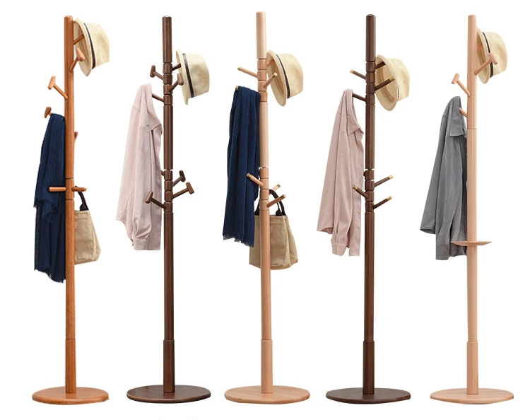 free standing wooden coat rack