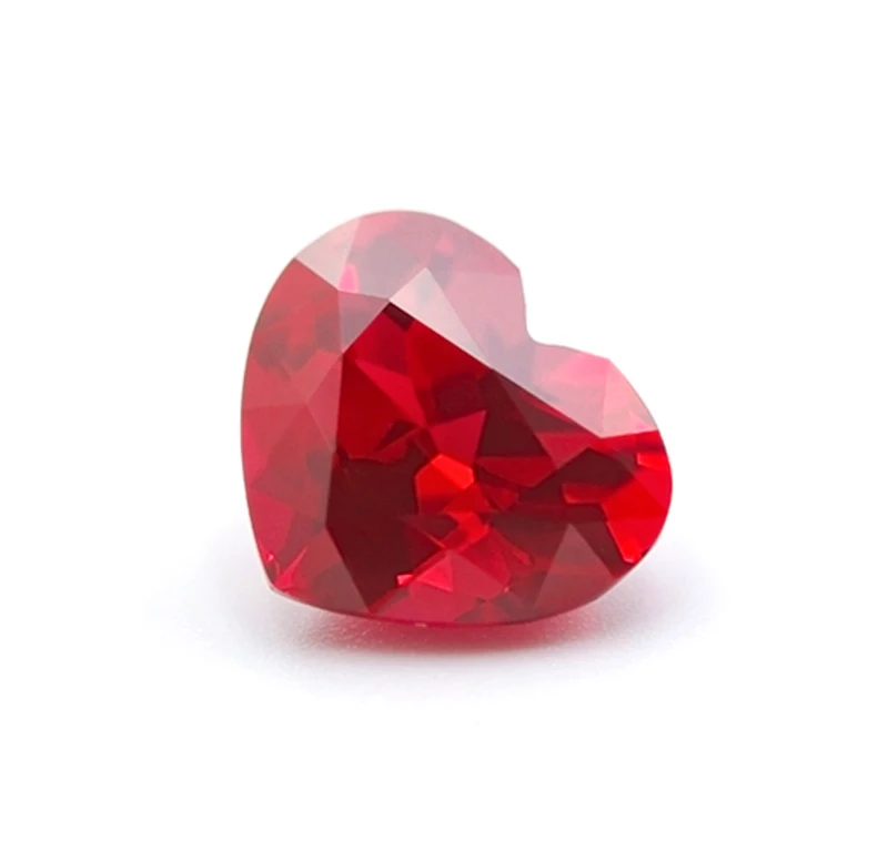 

Redleaf Jewelry gemstone stone synthetic red heart shape lab grown diamond vvs